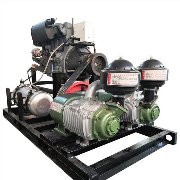 Dieselmotor med kobling til luftpumpe